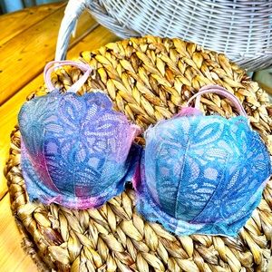 Pink bra with over lace